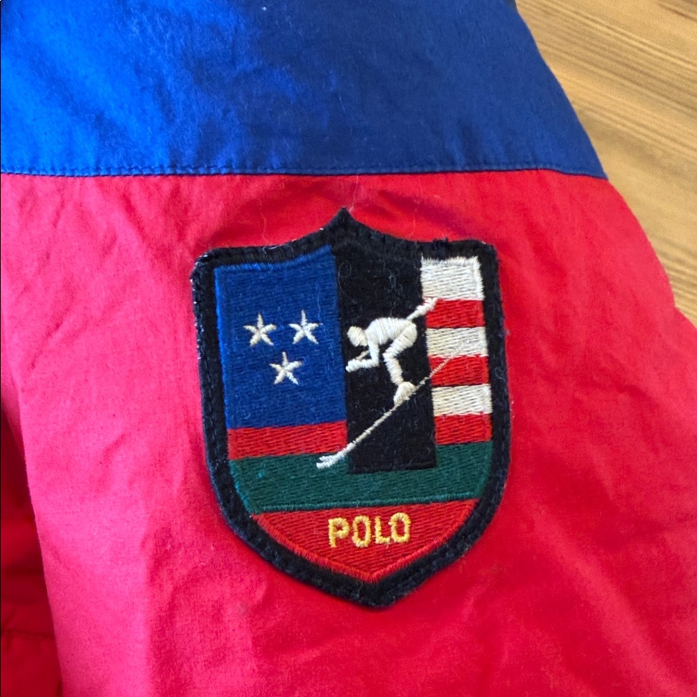Vintage 80s 90s POLO Ralph Lauren Suicide Ski Down Puffer Jacket XL 100% COTTON - Picture 2 of 16